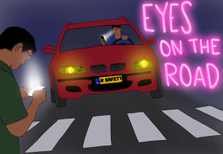 Campagne de sécurité routière de la Police Grand-Ducale sur la distraction au volant "Eyes on the road"