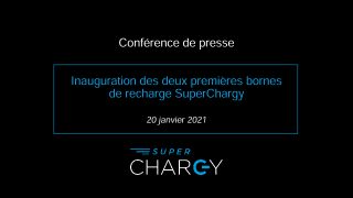 Conférence de presse   Inauguration des deux premières bornes  de recharge SuperChargy à Luxembourg