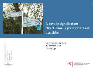 Nouvelle signalisation directionnelle pour itinéraires cyclables