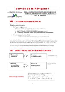 Les procédures administratives pour la pratique de la navigation de plaisance sur la Moselle