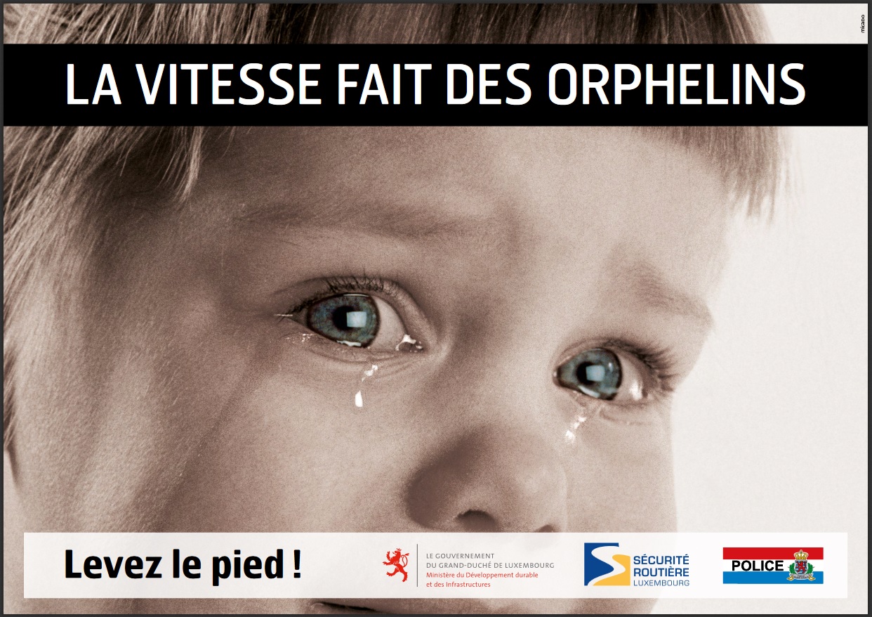 La vitesse fait des orphelins - Levez le pied !  (Jpeg, 374 Kb)